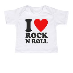 футболки для новорождённых I LOVE ROCK'N'ROLL белый 80