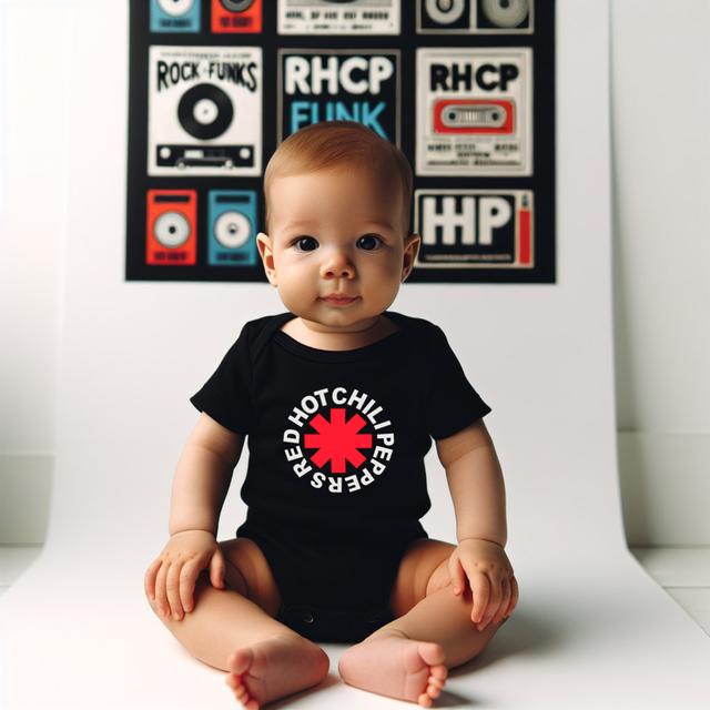 боди для новорождённых RED HOT CHILI PEPPERS чёрный 68 (от 6 месяцев)