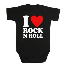боди для новорождённых I LOVE ROCK'N'ROLL чёрный 68 (от 6 месяцев)
