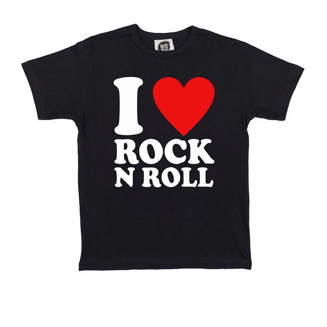футболки для детей I LOVE ROCK'N'ROLL чёрный 92