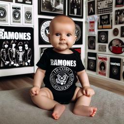 Боди для новорождённых RAMONES чёрный 68 (от 6 месяцев)