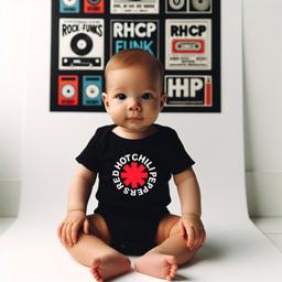 Боди для новорождённых RED HOT CHILI PEPPERS чёрный 62 (от 3х месяцев)