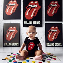 Боди для новорождённых ROLLING STONES чёрный 62 (от 3х месяцев)
