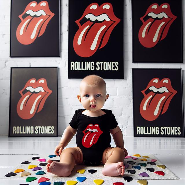 Боди для новорождённых ROLLING STONES чёрный 68 (от 6 месяцев)