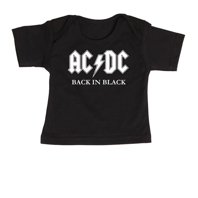 Футболка для новорождённых AC/DC BACK IN BLACK чёрная 80